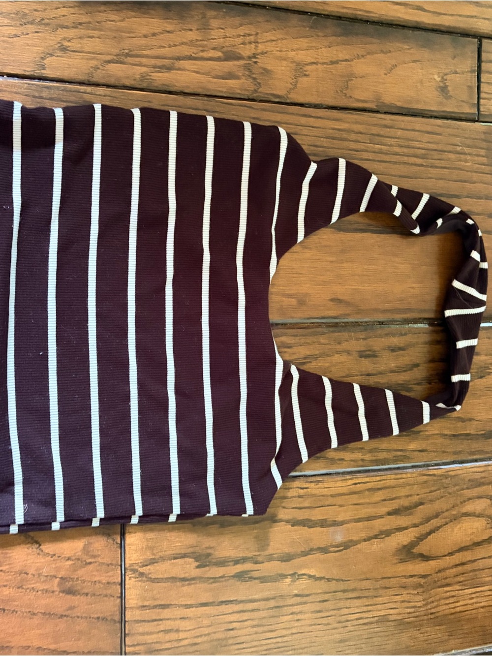 T.J.Maxx Maroon and White Striped Tank Top